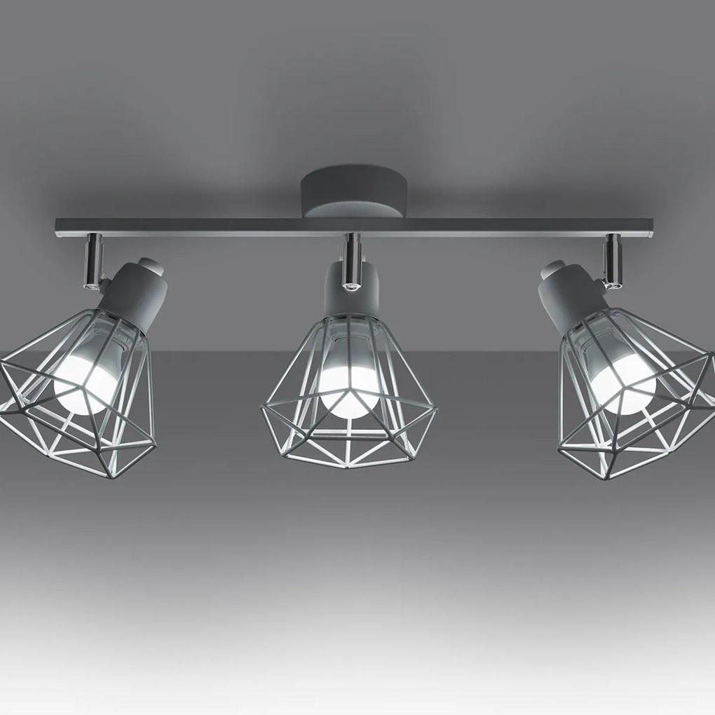 Bodové svietidlo Artemis, 3x biele drôtené tienidlo, (môžnosť polohovania)