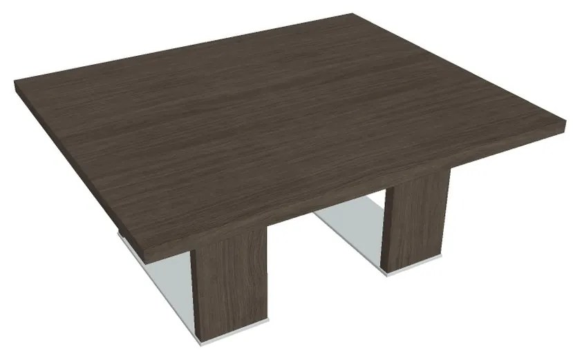 Konferenčný stolík Verno+ S 120 x 100 cm, dub antracit / oranžová