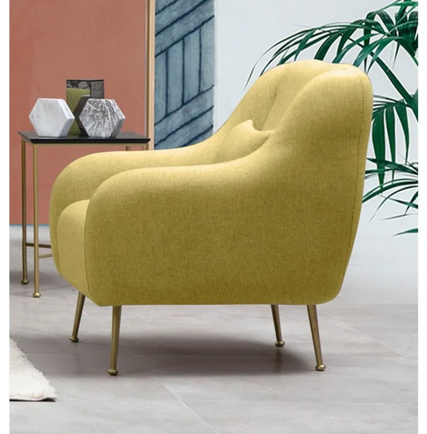 Kreslo Sevilla so žltým vankúšom