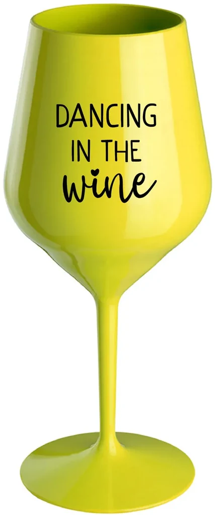 DANCING IN THE WINE - žltý nerozbitný pohár na víno 470 ml