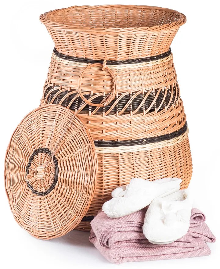 Kôš na bielizeň prútený Lino I.priemer 47 x v. 65(cm)