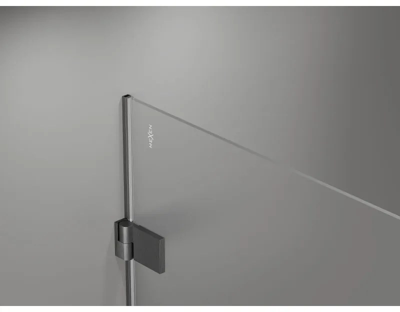 Mexen, Mexen Lunar-B výklopné pravé sprchové dvere 85 cm, priehľadné, pištoľovo šedé kartáčované - 832-085-000-66-00-P
