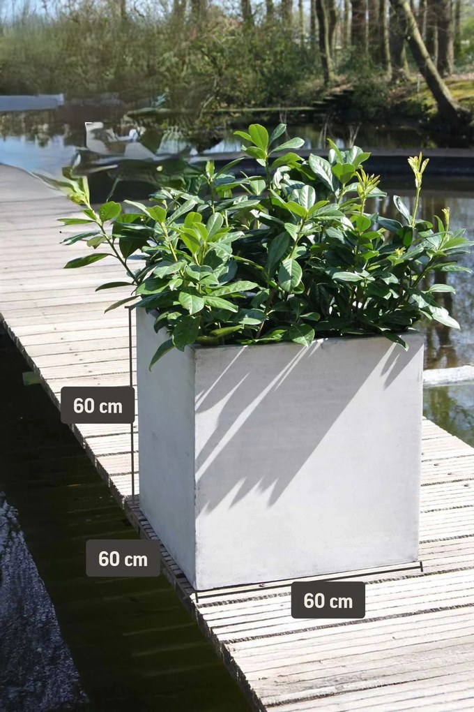 Kvetináč BLOCK, sklolaminát, 60x60x60 cm, betón design