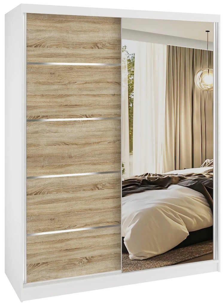 Šatníková skriňa SERENITY 133 cm dub wotan sonoma mat MBP SERENITY SZP6/0/W/DS/0/HIAL