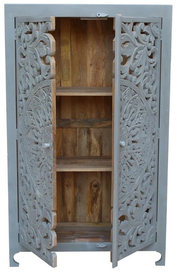 Svetlosivá skrinka z mangového dreva 165x40 cm Kalita – Støraa