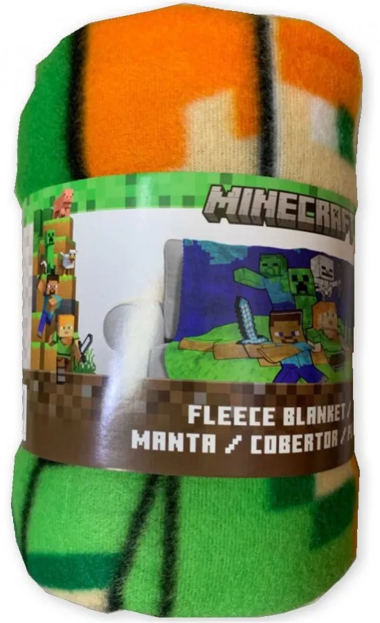 Fleecová deka Minecraft - motív The main characters - 100 x 140 cm