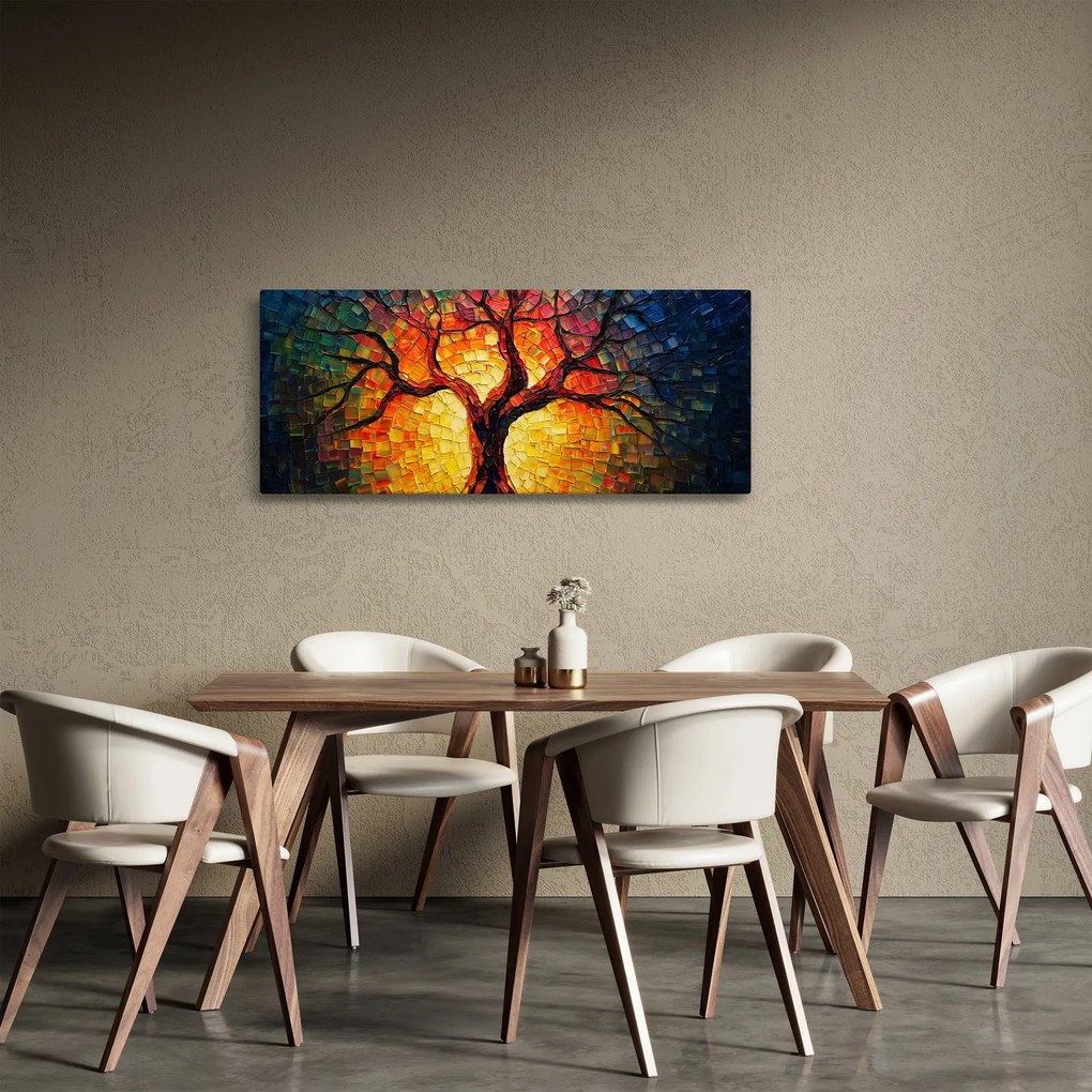 Obraz - Strom života v mozaike (120x50 cm)