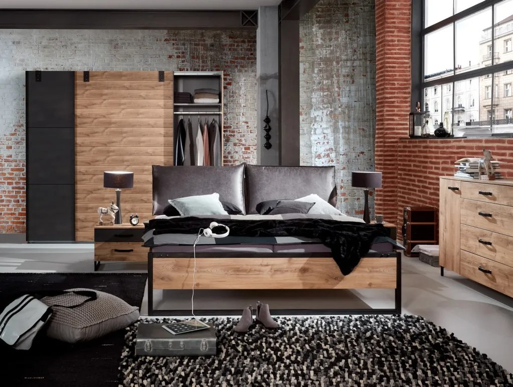 Úložná komoda so zásuvkami Detroit, doskový dub