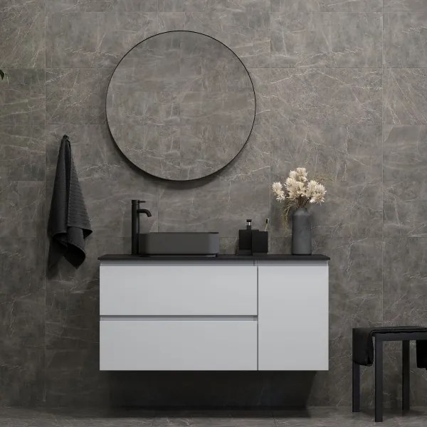 BATH DELUXE 01-080-09-02-00 - Kúpeľňové zrkadlo BORGSTED pr. 80 cm čierne