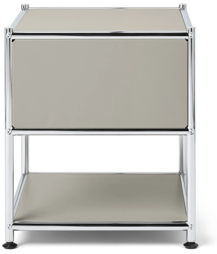 Kovový odkladací stolík »CN3« s 1 zásuvkou, svetlosivý