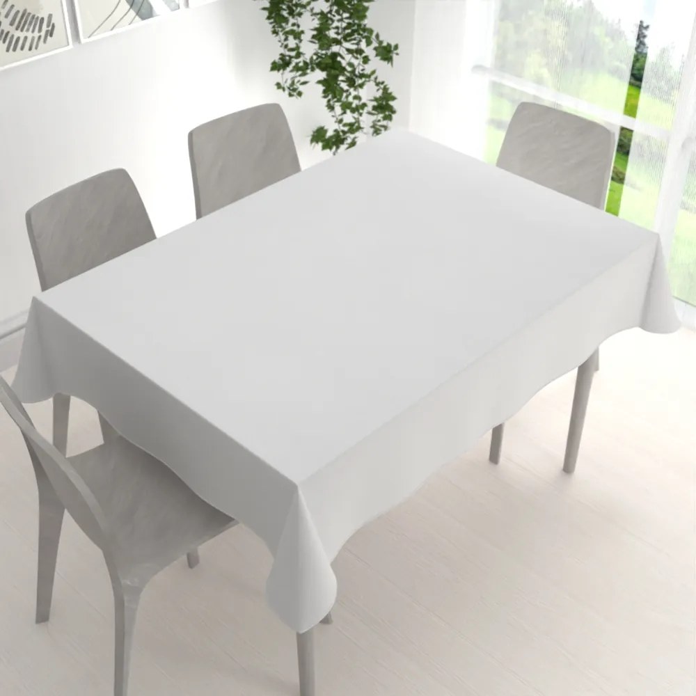 Biante Veľký dekoračný obdĺžnikový obrus BKU-112 Dymovo biely 180x260 cm