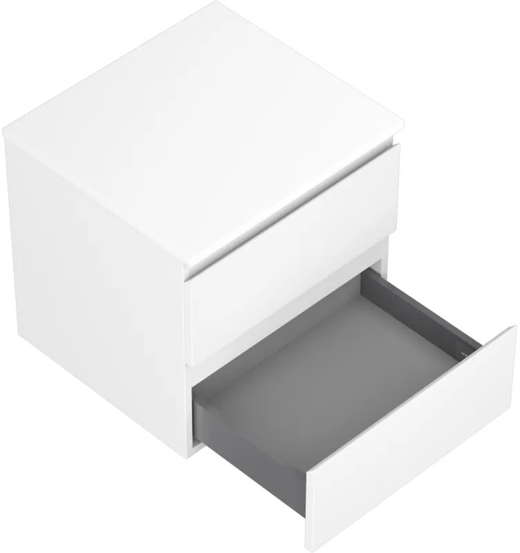 Mexen Orio, kúpeľňová skrinka 50 cm s hornou časťou, 2 zásuvky, biela matná, 91A10-05047-2-BFFC01