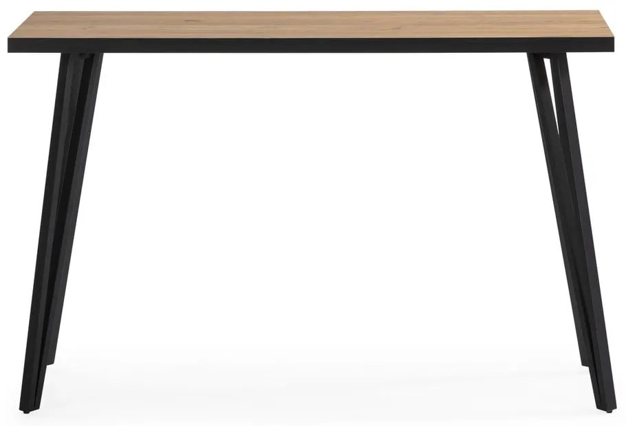 Čierny/prírodný konzolový stolík s doskou v dubovom dekore 60x120 cm Sindi – Marckeric