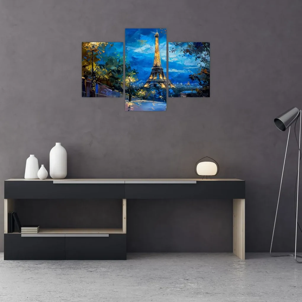 Obraz - Olejomaľba Eiffelovej veže (90x60 cm)
