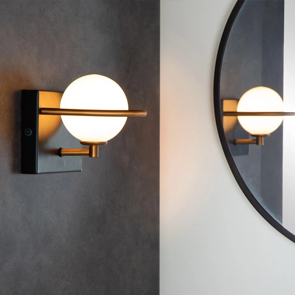 Toolight Toolight, nástenné svietidlo 1xE27 APP1300-1W, čierna-zlatá, OSW-06582