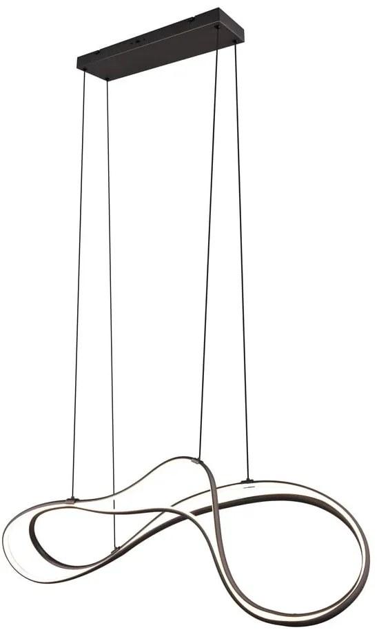 Čierne LED závesné svietidlo s kovovým tienidlom Nala – Trio Select