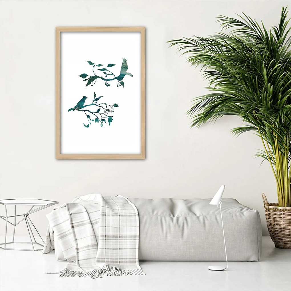 Gario Plagát Vtáky na konároch Farba rámu: Bez rámu, Rozmery: 30 x 45 cm