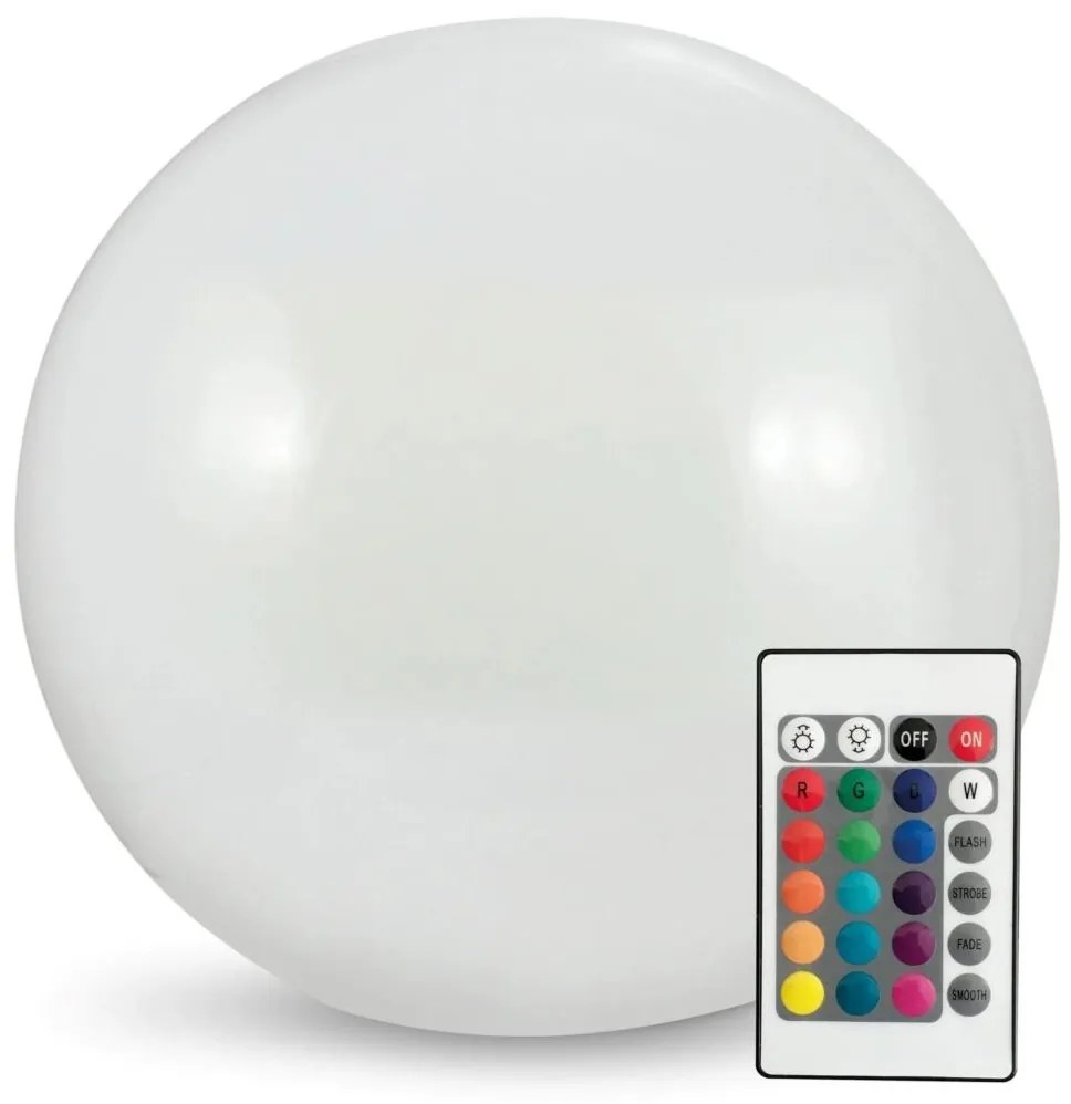 LED RGBW Solárna lampa BALL LED/3,7V 1500 mAh pr. 50 cm IP65 + diaľkové ovládanie