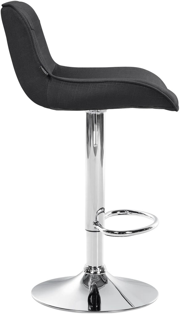 Design-Shop 2x Barová stolička Vonore - látka, chróm - Tmavo sivá
