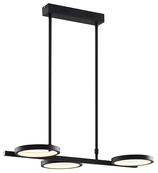 Moderné závesné svietidlo čierne vrátane LED 3-stupňového stmievateľného 3-svetla - Vivé