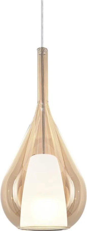 Ideal Lux - Závesný luster na lankách KALIQUE 1xE27/42W/230V, priemer 18 cm, dymovo-béžový