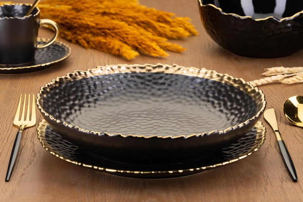 Keramický hlboký tanier Kati, (fi) 26 cm, čierny