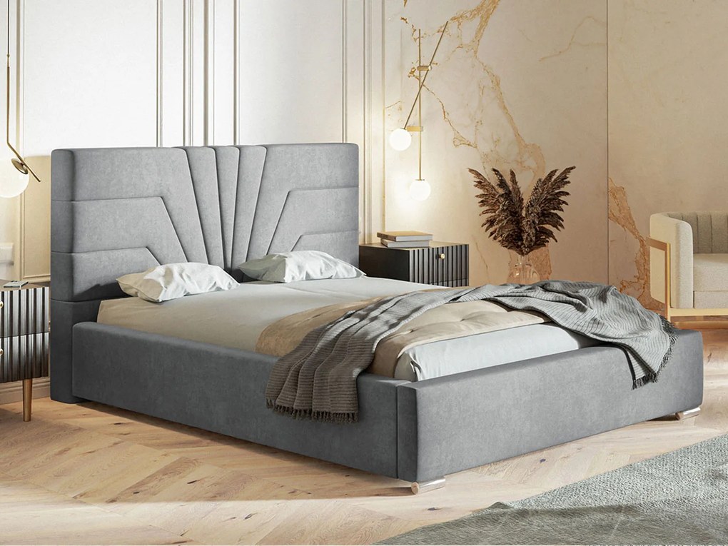 PROXIMA.store - Dizajnová čalúnená posteľ LEA ROZMER: 120 x 200 cm, FARBA NÔH: chrómová