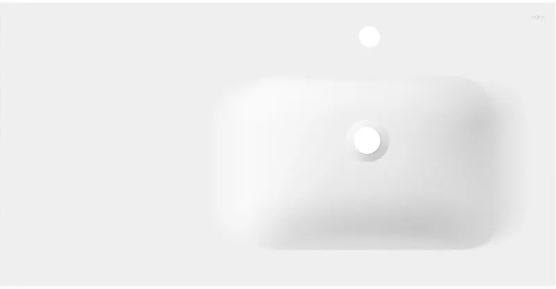 Mexen Vela, umývadlo na zapustenie 91 x 46,5 cm, pravé, biela matná, 25239001P