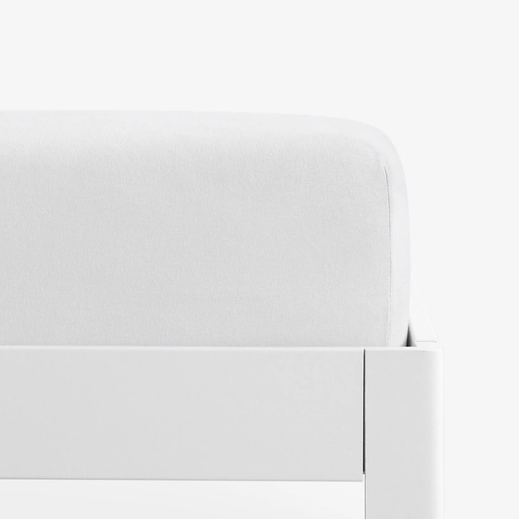 Goldea jersey elastická plachta - biela 140 x 200 cm