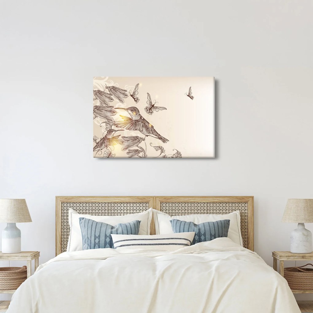Obraz - Kolibríky (90x60 cm)
