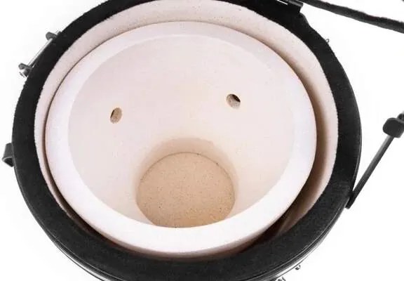 ST Záhradný keramický gril kamado vajíčko na drevené uhlie 27cm čierny