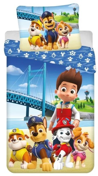 JERRY FABRICS Obliečky Paw Patrol PP457 Bridge Bavlna, 140/200, 70/90 cm