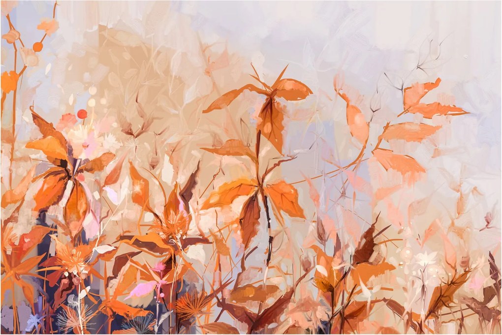 Obraz - Maľované kvety (90x60 cm)