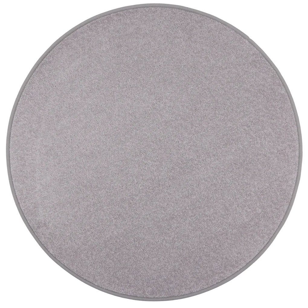 Vopi, Kusový koberec Eton šedý 73 kruh, 200x200 (priemer) kruh, šedá, obývacia izba