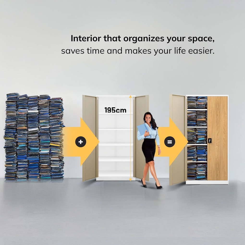 Skrinka na dokumenty biela/zlatý dub: Eco Design JAN H