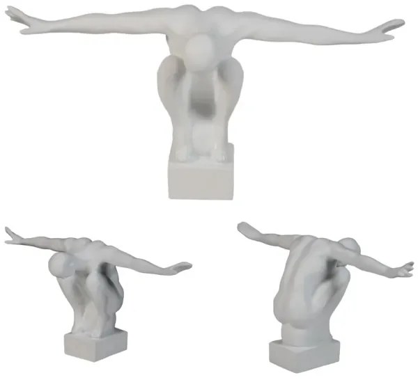 Dekorácia na stôl 19,5x16x38,5 cm živica/biela