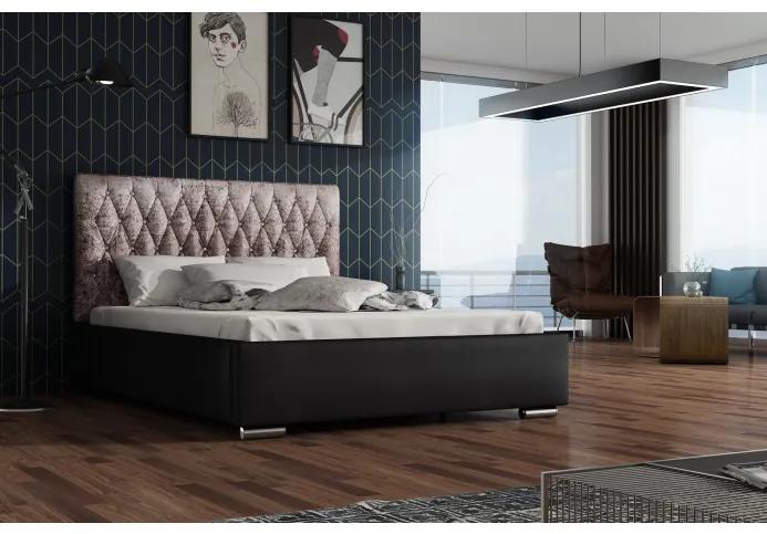 Dizajnová posteľ 120x200 SIRENA - čierna / zlatá