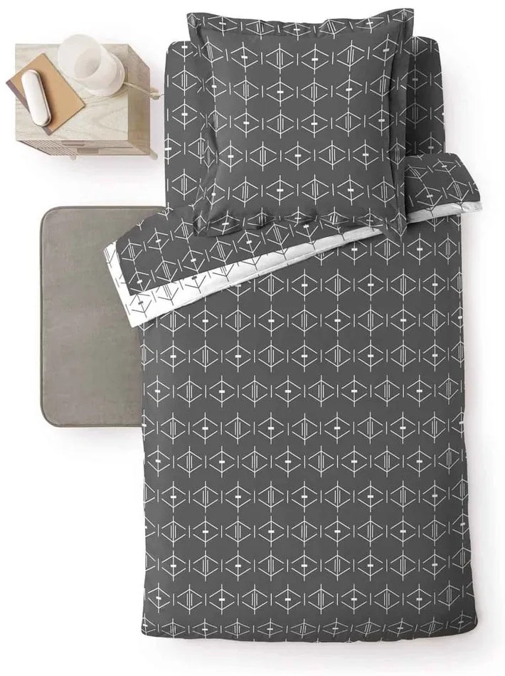 Tmavosivá bavlnená obliečka na perinu na jednolôžko 140x200 cm Aristide – douceur d'intérieur