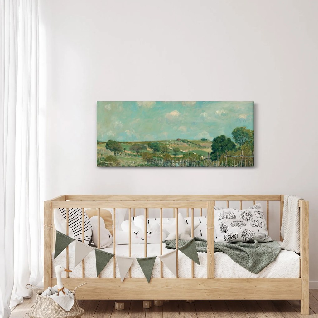Obraz - Alfred Sisley, Meadow, reprodukcia (120x50 cm)