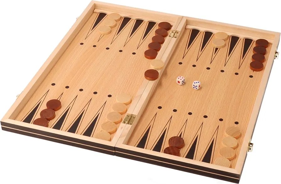 ČistéDrevo Drevené šachy 3 v 1 - 49 x 49 cm