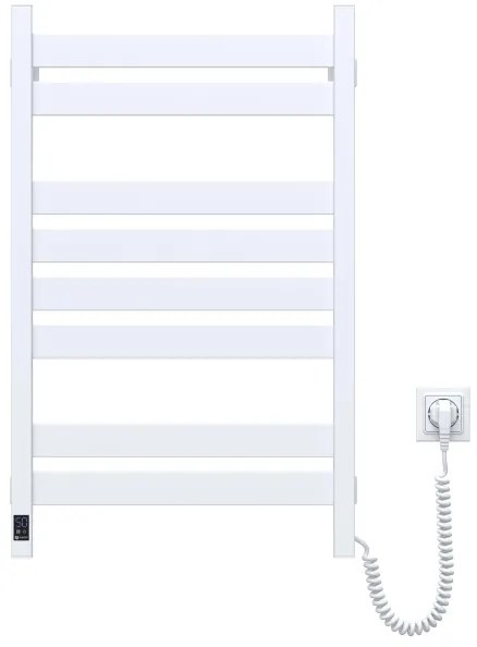 Kúpeľňový rebríkový radiátor s termostatom LARGO 432W/230V 80,6 cm IP44 biely pravostranný