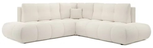 Rozkladacia rohová čalúnená sedacia súprava s úložným priestorom v tvare L ALMADA ľavá béžová