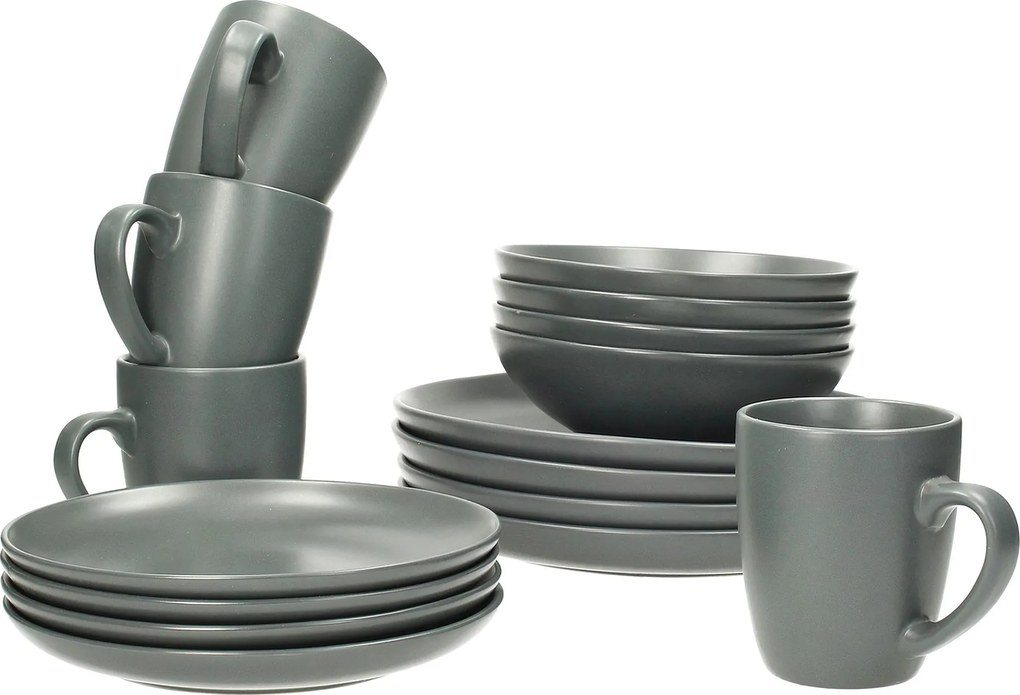 Súprava riadu Vivo Dark Grey 4/16