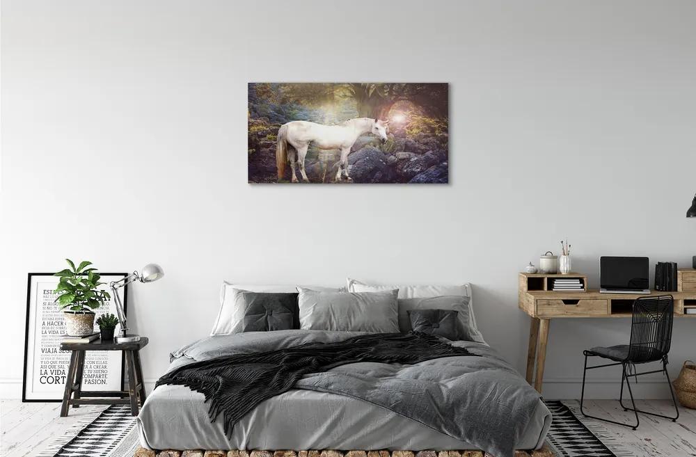 Obraz na plátne Unicorn v lese 140x70 cm