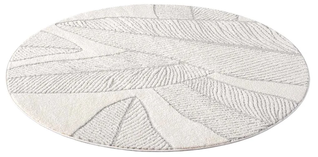 Dekorstudio Moderný okrúhly koberec LOUNGE 0629 - sivý Priemer koberca: 120cm