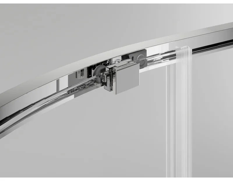 Mexen Exo, asymetrický sprchovací kút s posuvnými dverami 100 x 80 cm, 6mm číre sklo, chrómový profil, 8131-100-080-01-00