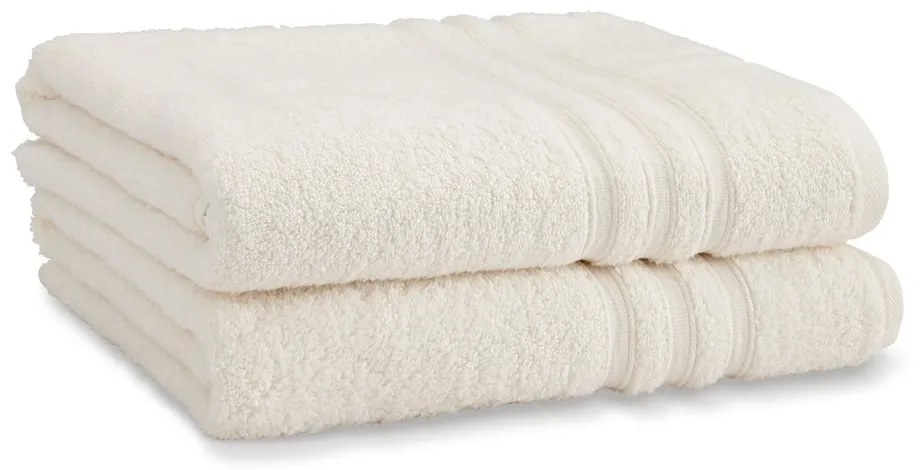 Krémové froté bavlnené osušky v súprave 2 ks 90x140 cm Zero Twist – Catherine Lansfield