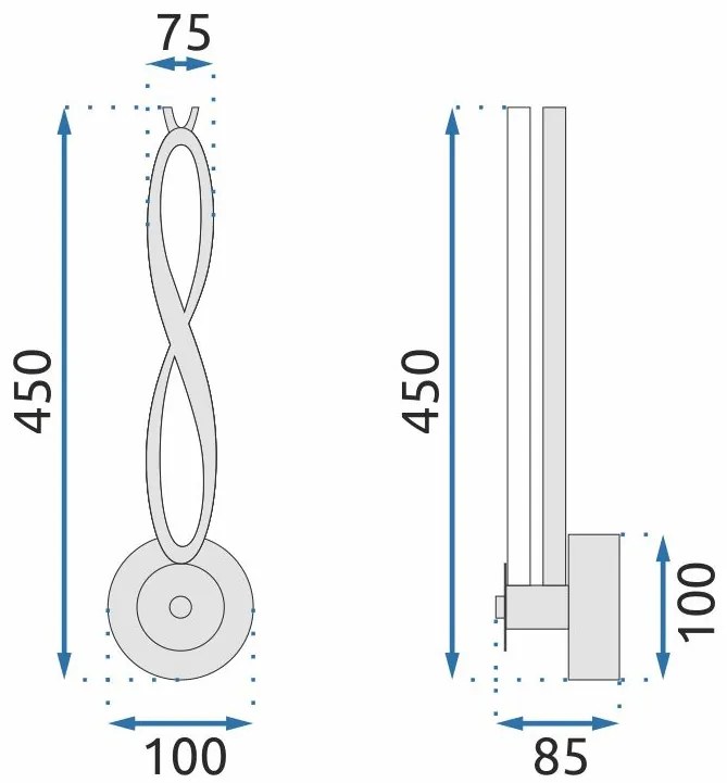 Toolight, LED nástenná lampa 13W APP1049-W, zlatá, OSW-03955