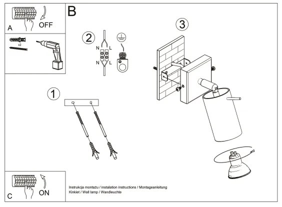 Brilagi - LED Nástenné bodové svietidlo ASMUS 1xGU10/7W/230V čierna