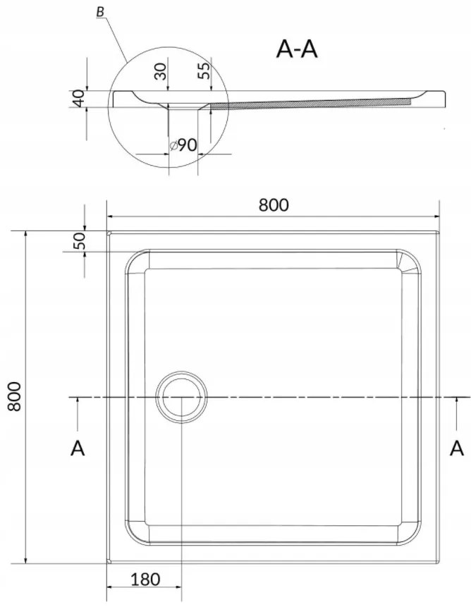 Cersanit Arteco, sprchový kút s krídlovými dverami 80 (dvere) x 80 (stena) x 190 cm, 5mm číre sklo, chrómový profil + slim sprchová vanička TAKO, S601-115